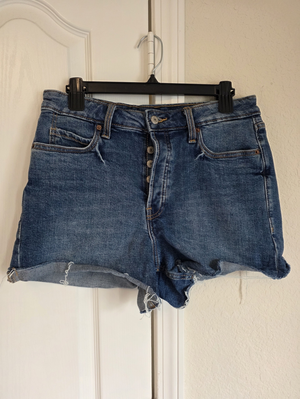 Old Navy Dark Blue Button-Front Denim Shorts